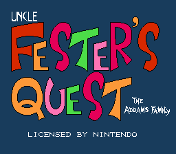 Fester's Quest title screen for NES